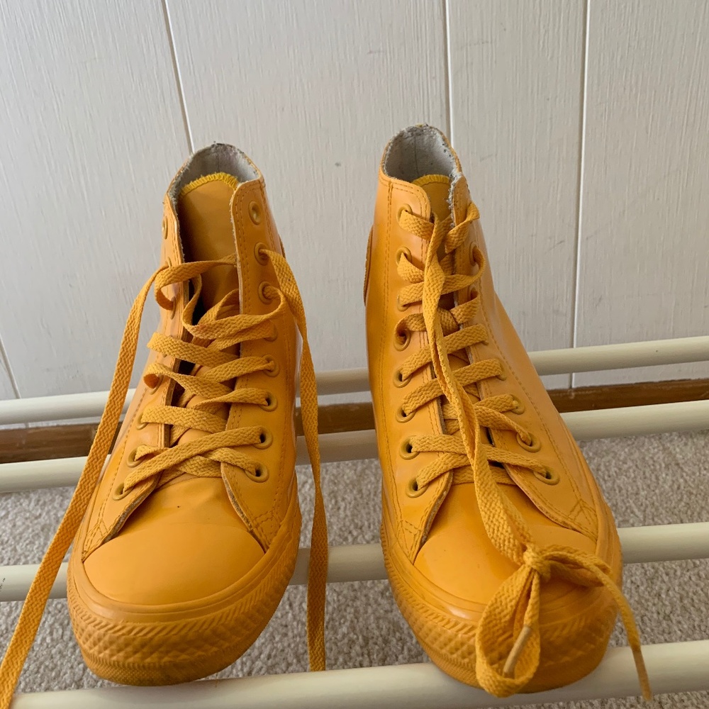yellow waterproof converse